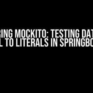 Mastering Mockito: Testing Data from Val to Literals in SpringBoot